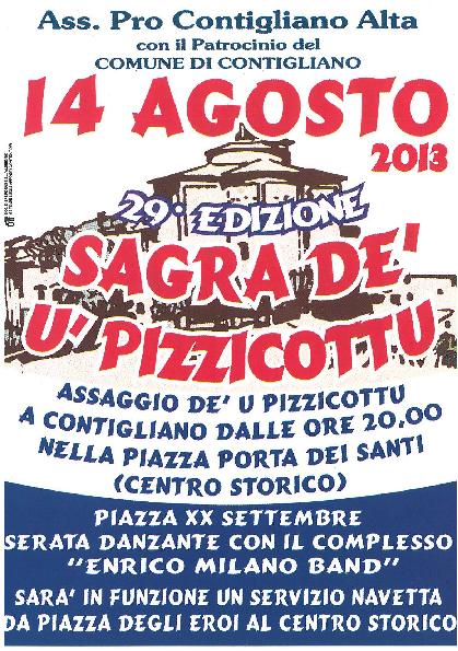 SAGRA DE’ U’ PIZZICOTTU – 14 AGOSTO 2013 ORE 20,00